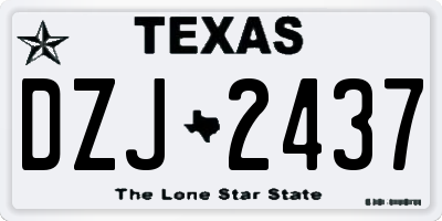 TX license plate DZJ2437