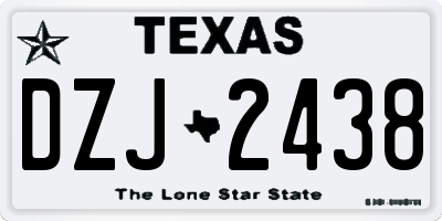 TX license plate DZJ2438