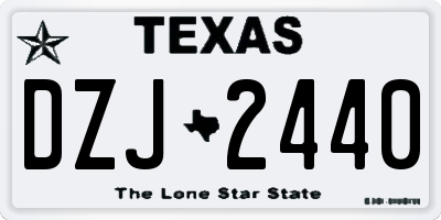 TX license plate DZJ2440