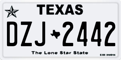 TX license plate DZJ2442