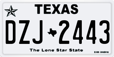 TX license plate DZJ2443