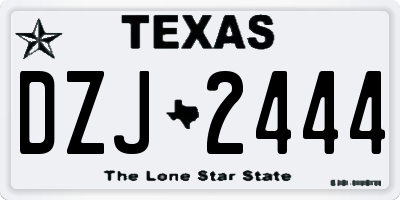 TX license plate DZJ2444