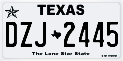 TX license plate DZJ2445