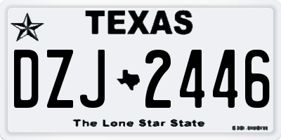 TX license plate DZJ2446
