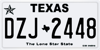 TX license plate DZJ2448
