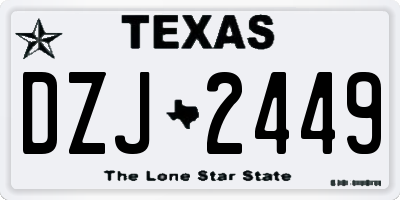 TX license plate DZJ2449