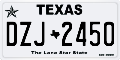 TX license plate DZJ2450