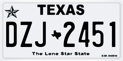 TX license plate DZJ2451