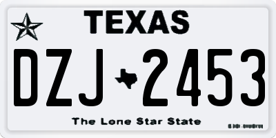 TX license plate DZJ2453
