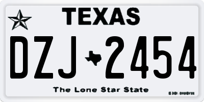 TX license plate DZJ2454