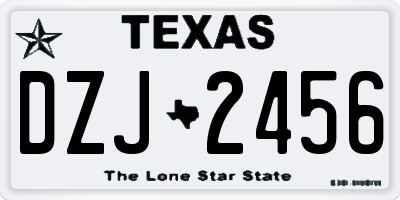 TX license plate DZJ2456