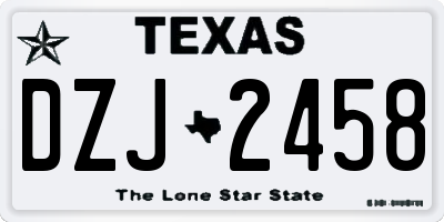 TX license plate DZJ2458