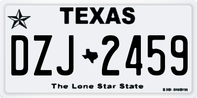 TX license plate DZJ2459
