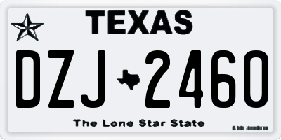 TX license plate DZJ2460
