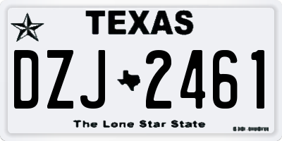 TX license plate DZJ2461