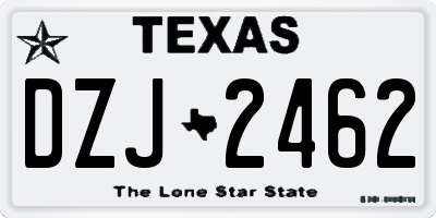 TX license plate DZJ2462