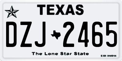 TX license plate DZJ2465