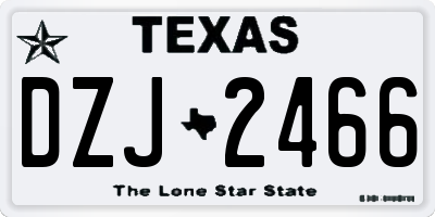 TX license plate DZJ2466