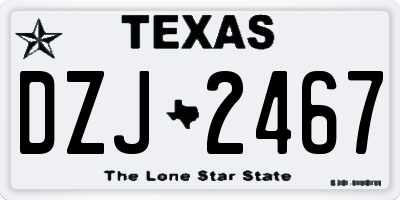 TX license plate DZJ2467