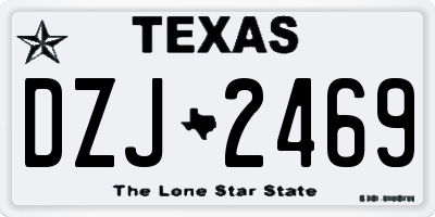 TX license plate DZJ2469