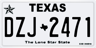 TX license plate DZJ2471