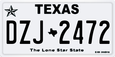 TX license plate DZJ2472