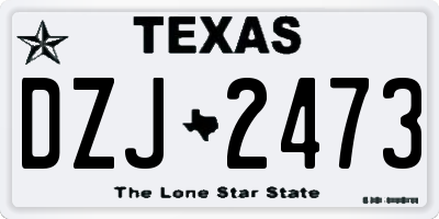 TX license plate DZJ2473