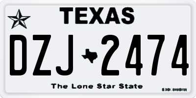 TX license plate DZJ2474