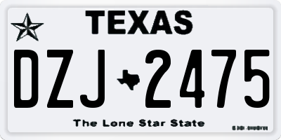TX license plate DZJ2475