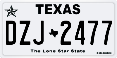 TX license plate DZJ2477