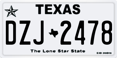 TX license plate DZJ2478