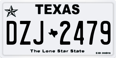 TX license plate DZJ2479