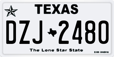 TX license plate DZJ2480