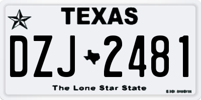 TX license plate DZJ2481