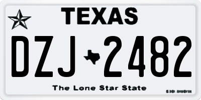 TX license plate DZJ2482
