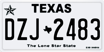 TX license plate DZJ2483