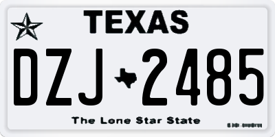 TX license plate DZJ2485