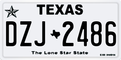 TX license plate DZJ2486