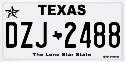 TX license plate DZJ2488