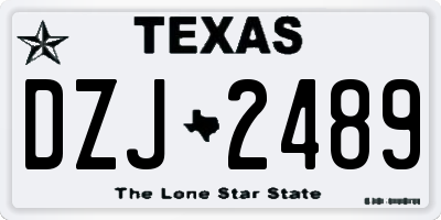 TX license plate DZJ2489