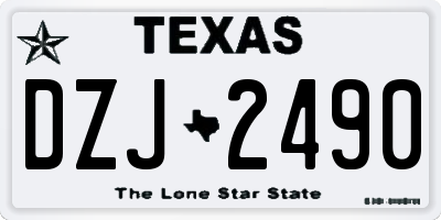 TX license plate DZJ2490