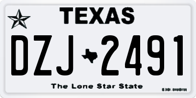 TX license plate DZJ2491