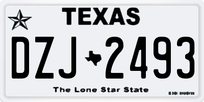 TX license plate DZJ2493
