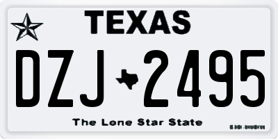 TX license plate DZJ2495