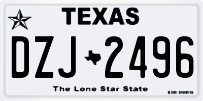 TX license plate DZJ2496