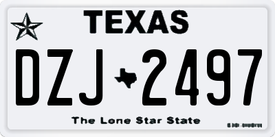 TX license plate DZJ2497