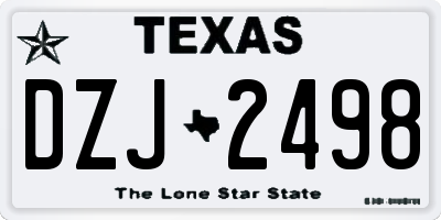 TX license plate DZJ2498