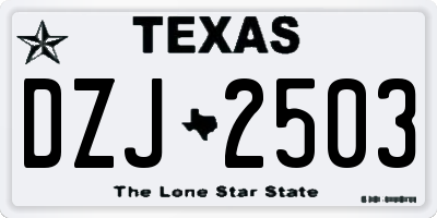 TX license plate DZJ2503