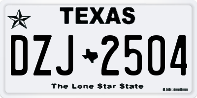 TX license plate DZJ2504