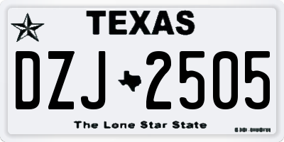 TX license plate DZJ2505